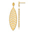 14k Polished D/C Post Dangle Leaf Earrings