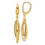 14K Polished/Textured Triple Oval Dangle Earrings