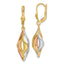 Tri-Color Dangle Earrings in 14K Tri-Color Gold with Leverback - Sophia Jewelers