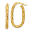 Twisted Oval Hoop Earrings in 14K Yellow Gold, 14.75x26mm - Sophia Jewelers