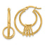 Fancy Hoop Earrings in 14K Yellow Gold, 9.8x25mm - Sophia Jewelers