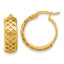 Fancy Hoop Earrings in 14K Yellow Gold, 19mm Brushed & Polished - Sophia Jewelers