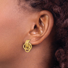 14K Polished Circles Post Earrings