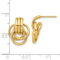 14K Polished Circles Post Earrings