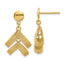 14K Polished and Textured Fancy Dangle Post Earrings