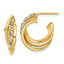 Crystal J-Hoop Earrings in 14K Yellow Gold, 6.2mm - Sophia Jewelers
