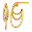 14K Polished and Twisted Oval J-Hoop Post Earrings