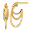Twisted Oval J-Hoop Stud Earrings in 14K Yellow Gold, 6mm - Sophia Jewelers