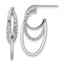 14K w/White RH-plating Polish/ Twisted Oval J-Hoop Earrings