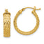 Crosshatch Hoop Earrings in 14K Yellow Gold, 20mm Diamond-Cut - Sophia Jewelers