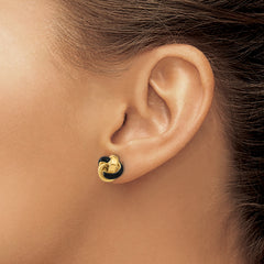 14K with Enamel Polished Love Knot Post Earrings