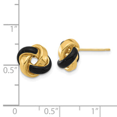 14K with Enamel Polished Love Knot Post Earrings