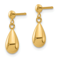 14K Polished Teardrop Dangle Earrings