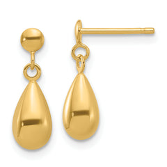 14K Polished Teardrop Dangle Earrings