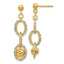14K Two-tone Polished and Diamond-cut Dangle Post Earrings