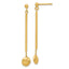 Bar Bead Stud Dangle Earrings in 14K Yellow Gold, 13.85mm - Sophia Jewelers