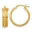 Round Hoop Earrings in 14K Yellow Gold, 6.8x26mm Textured - Sophia Jewelers