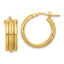 Round Hoop Earrings in 14K Yellow Gold, 6.8x22mm Textured - Sophia Jewelers
