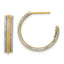 J-Hoop Earrings in 14K Yellow Gold, 20mm Textured & Diamond-Cut - Sophia Jewelers