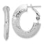 White Plating Omega Back Hoop Earrings in 14K Yellow Gold, 26mm - Sophia Jewelers