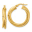 Twisted Circle Hoop Earrings in 14K Yellow Gold, 28mm - Sophia Jewelers