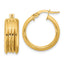 Hoop Earrings in 14K Yellow Gold, 7x20mm Textured - Sophia Jewelers