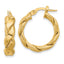 Twist Hoop Earrings in 14K Yellow Gold, 21mm Textured - Sophia Jewelers