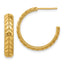 J-Hoop Patterned Earrings in 14K Yellow Gold, 22mm - Sophia Jewelers