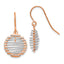 14K Two-tone White/Rose Polished Wire Wrapped Dangle Earrings