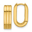 14K Polished / Grooved Hinged Huggie Hoop Earrings