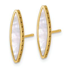 14K Polished Mother of Pearl Post Earrings