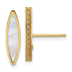 14K Polished Mother of Pearl Post Earrings