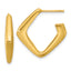 14K Polished Hollow J-Hoop Post Earrings