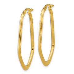 14K Polished Oval Hoop Earrings