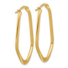 14K Polished Oval Hoop Earrings
