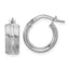 14K White Gold Polished and Satin Round Hoop Earrings