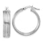 Round Hoop Earrings in 14K White Gold, 20mm Satin & Polished - Sophia Jewelers