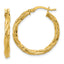 Twisted Round Hoop Earrings in 14K Yellow Gold, 2.8x25mm - Sophia Jewelers