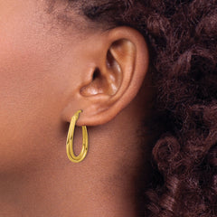 14K Polished Twisted Hoop Earrings