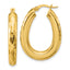 Oval Hoop Earrings in 14K Yellow Gold, 30.9mm Diamond-Cut - Sophia Jewelers