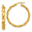 Twisted Round Hoop Earrings in 14K Yellow Gold, 31mm - Sophia Jewelers