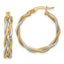 Twisted Round Hoop Earrings in 14K Two-Tone Gold, 25mm - Sophia Jewelers