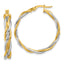 Twisted Round Hoop Earrings in 14K Two-Tone Gold, 30mm - Sophia Jewelers