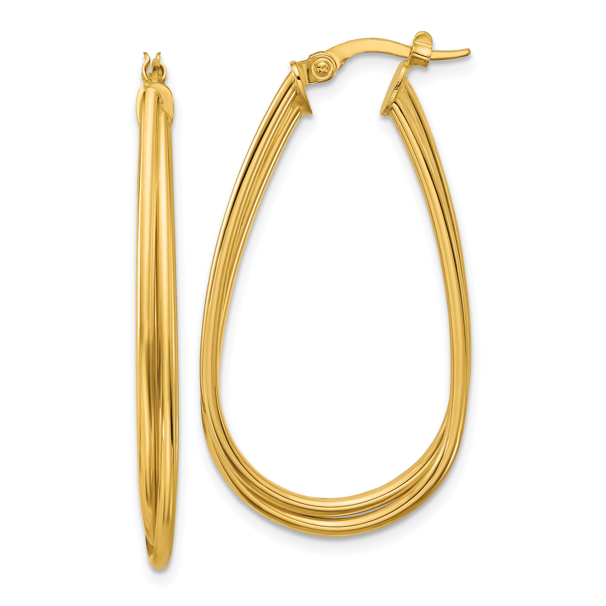 14K Polished Twist Hoop Earrings