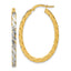 Oval Hoop Earrings in 14K Yellow Gold, 25x39mm Diamond-Cut - Sophia Jewelers