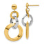 Circle Link Dangle Earrings in 14K Two-Tone Gold, 17mm - Sophia Jewelers