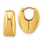 14K Polished Puff Oval Hinged Hoop Earrings