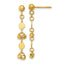 14K Polished D/C Beaded Fancy Circles Post Dangle Earrings