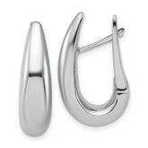 14K White Gold Polished Teardrop Hinged Hoop Earrings