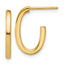14K Polished 2.0mm Flat Oval Post J-Hoop Earrings